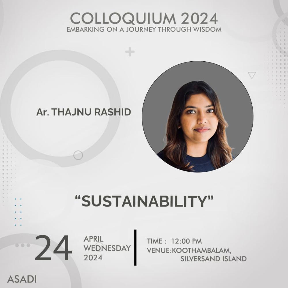 Talk on Sustainability by Ar. Thajnu Rashid
